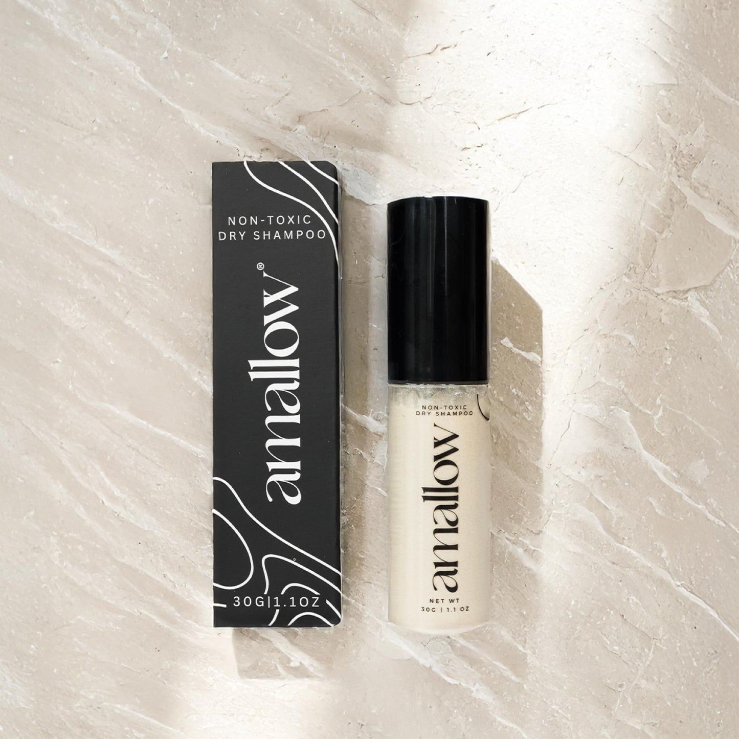 Amallow - Non Toxic Dry Shampoo Powder - With Organic Ingredients - Arrowroot, Bentonite Clay, Aloe Vera, & Essential Oils - No Talc, No Aerosol - Men & Women - Great For Travel