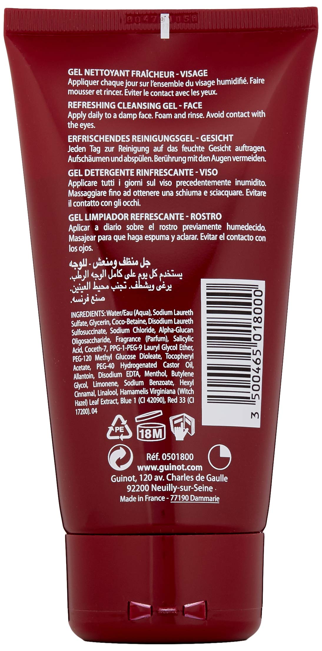 Guinot Nettoyant face cleansing gel for Men, 4.4 oz