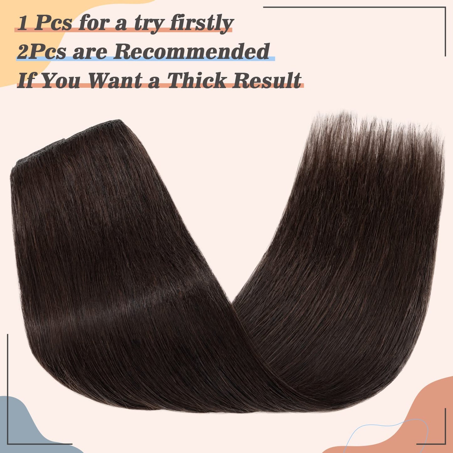 One Piece Clip in Hair Extensions Real Human Hair,S-noilite Clip in Hair Pieces for Women,One Piece 5 Clips 3/4 Full Head Thicker Hair Weft Straight 10"/65g #06 Light Brown