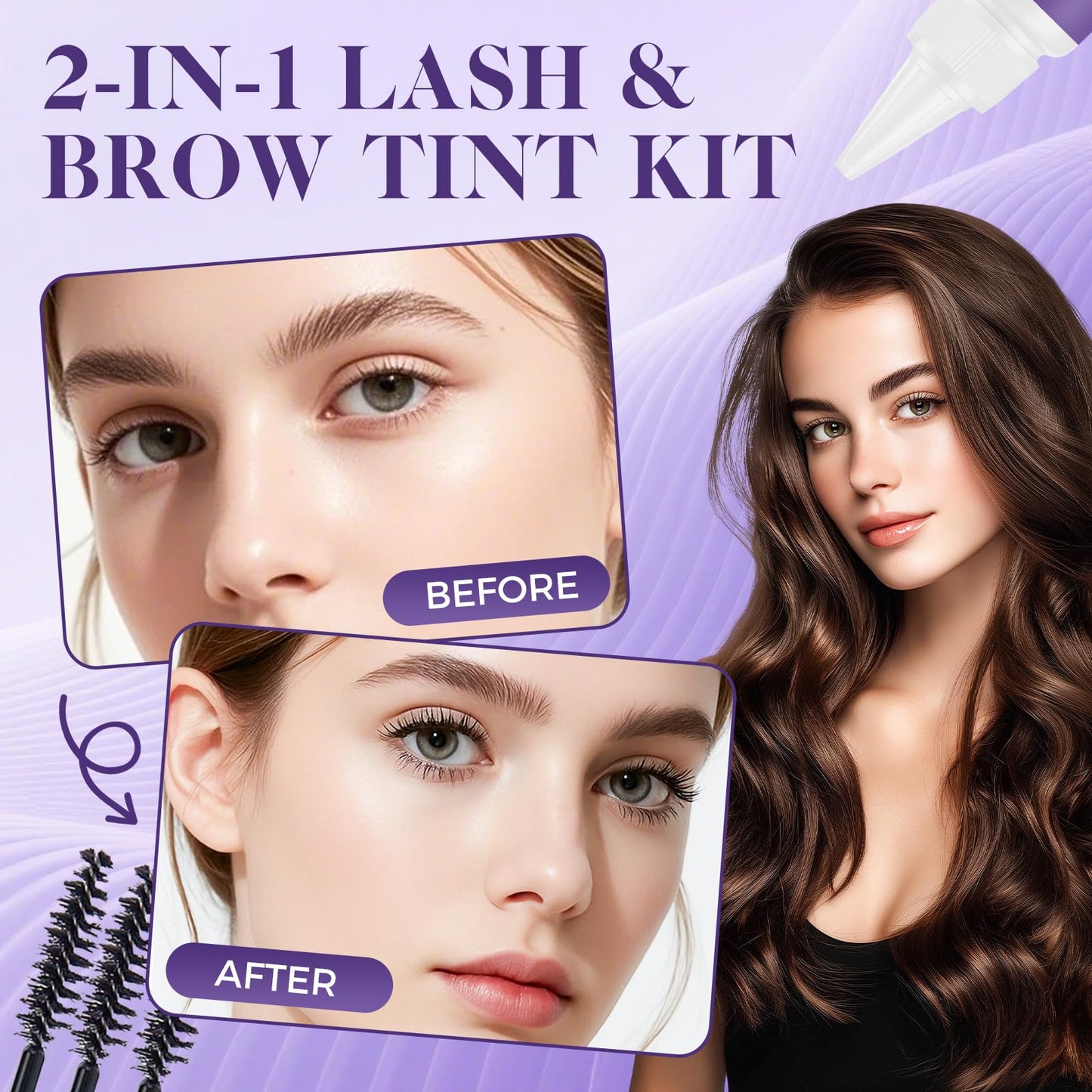 Eyelash & Eyebrow Tint Kit,Eyebrow Tint Kit, Professional Instant Lash & Brow Color Kit black