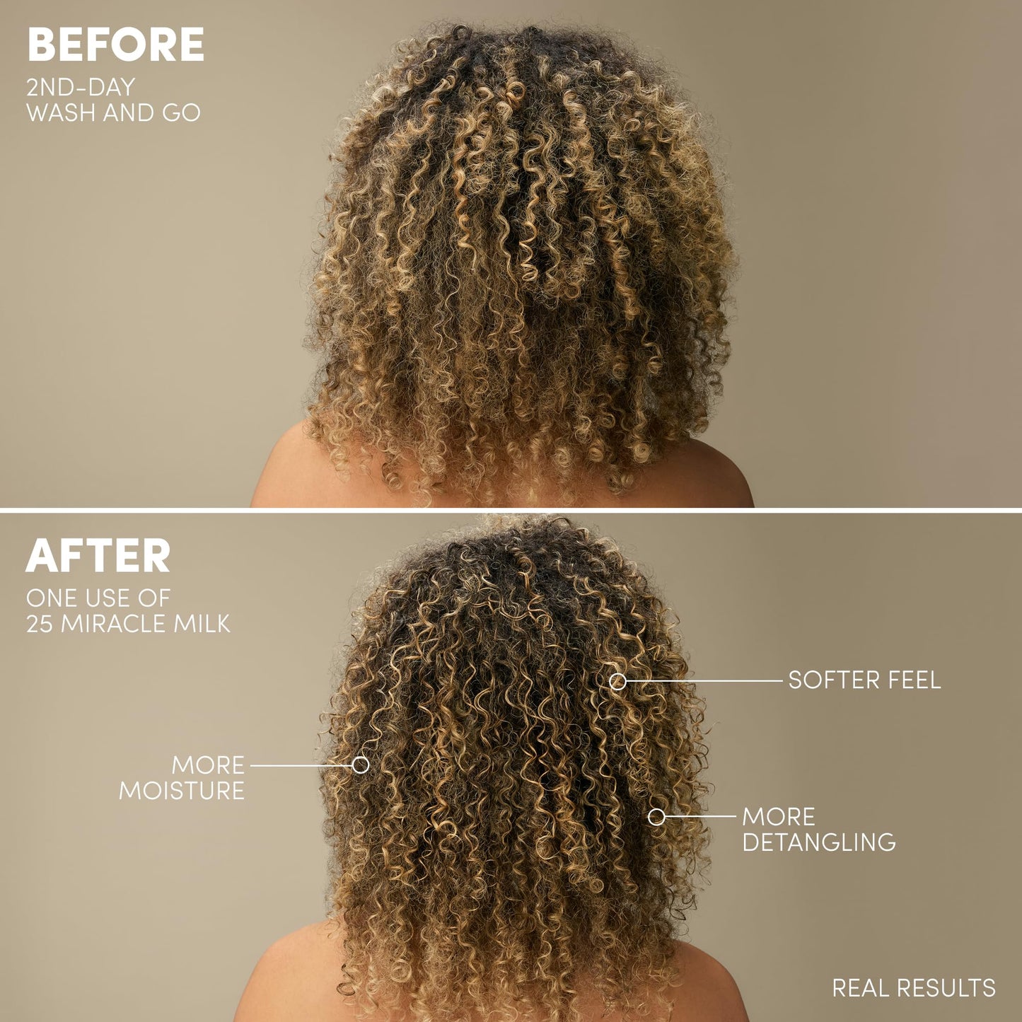 Mizani 25 Benefit Miracle Milk Leave-in Conditioner - Anti-Frizz Detangler Spray For Hair Shine, Heat Protectant, For Frizzy & Curly Hair, With Coconut Oil, 13.5 Fl Oz