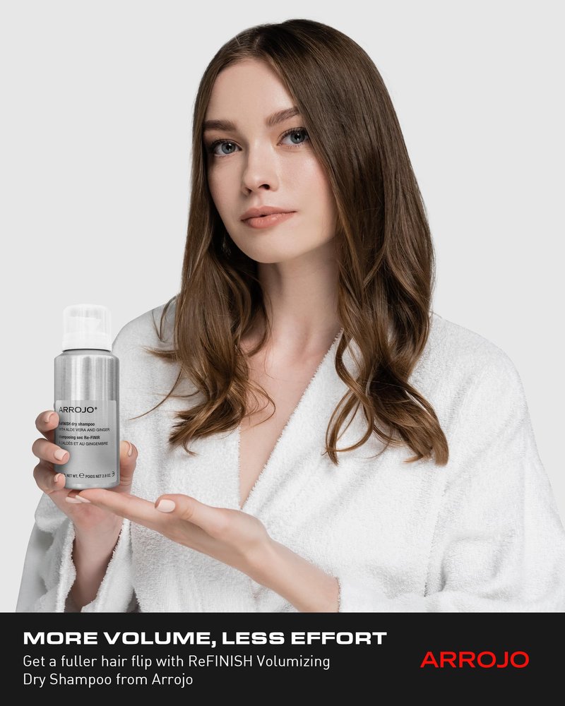 Arrojo ReFINISH Dry Shampoo – Sulfate-Free, Paraben-Free Volumizing Dry Shampoo Spray for Men & Women - Absorbs Oil & Buildup, 2.8 oz.
