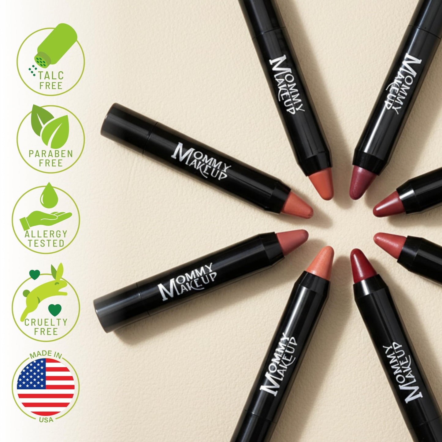 Mommy Makeup Triple Sticks Lipstick, Cream Blush & Treatment All-In-One with Shea & Cocoa Butter - Soft & Creamy Moisturizing Lip Crayon For Lips & Cheeks (Daisy Glow)