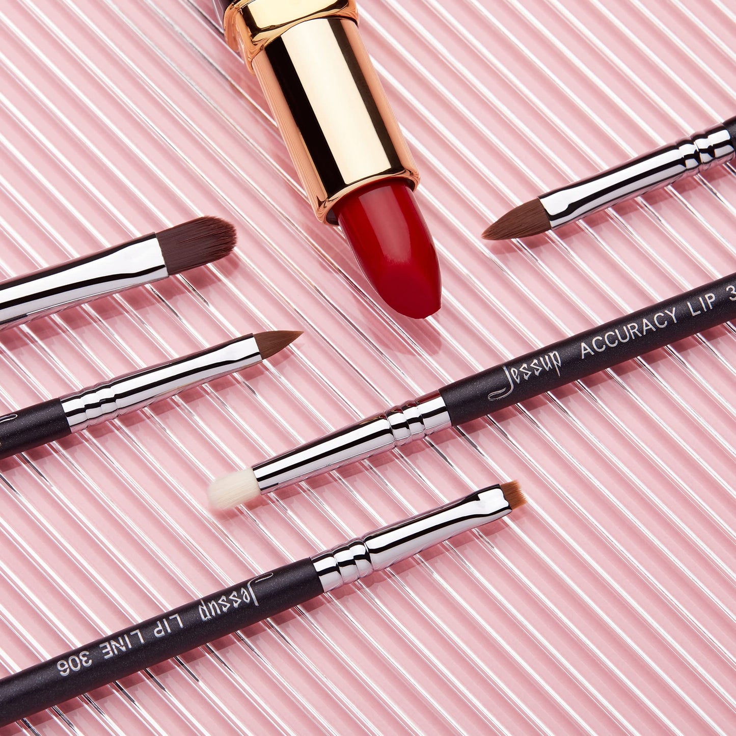 Jessup Professional Makeup Brushes: Eyeliner T324, Lip T325, Eyebrow T326 Brush Set