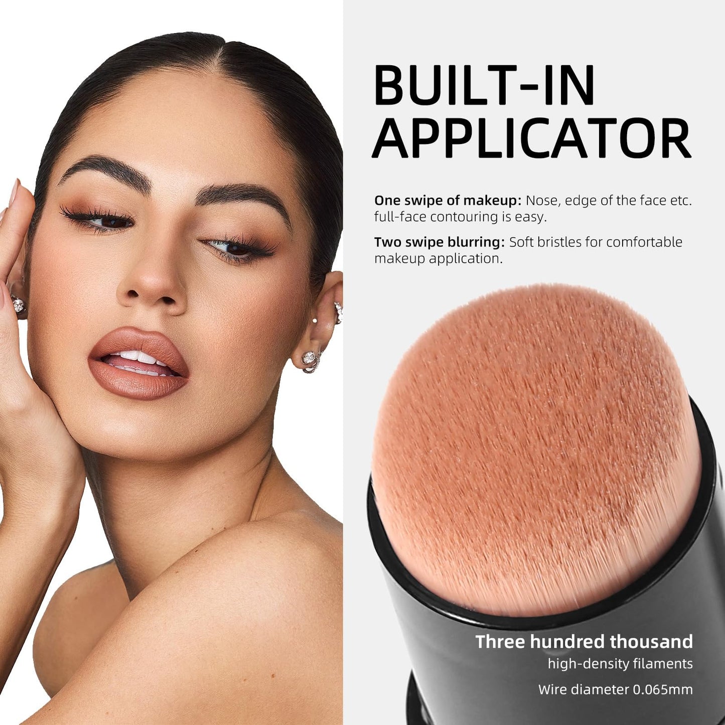 Erinde Cream Contour Bronzer Stick, Natural Finish Contouring Stick, Blendable & Smooth Matte Bronzer Stick, Waterproof & Long Lasting Face Shaping Makeup, 01 Warm Tone