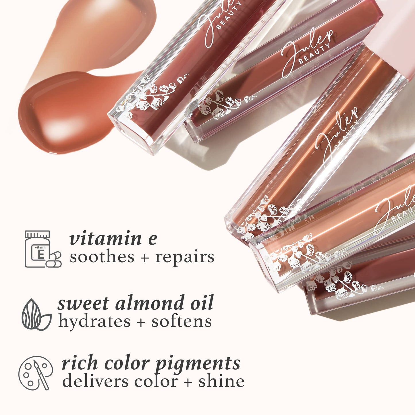 Julep So Plush Plumping Lip Gloss - Keep It Real - High-Shine Hydrating Lightweight Lip Color - Non-Sticky Formula - Vitamin E Soothes and Repairs Lips and With a Trace Creamy Lip Liner, Antique Rose