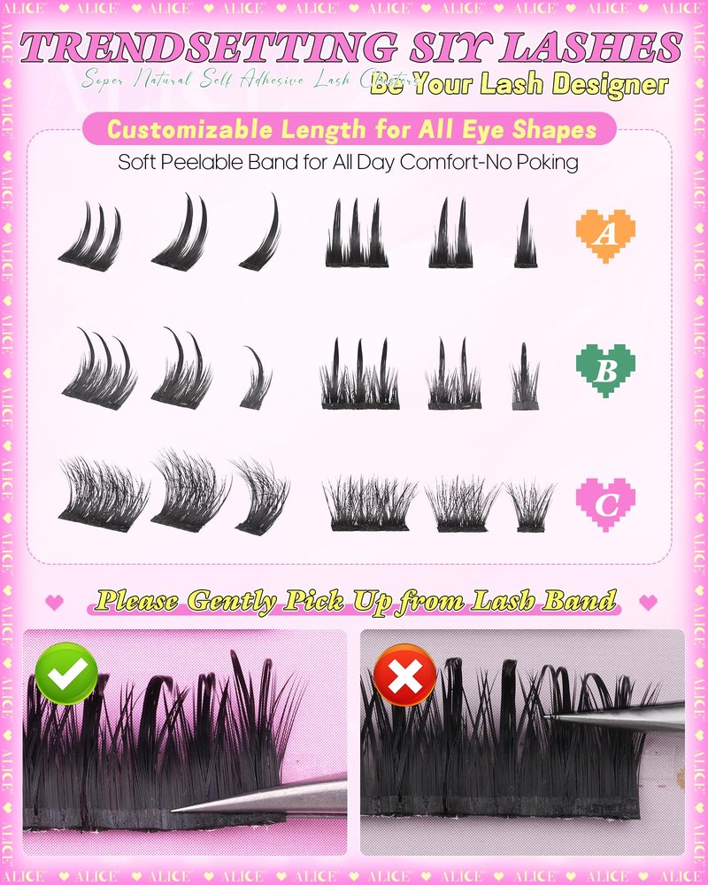 ALICE Flaunt Lash Clsuters Eyelash Clusters, Fluff Lash Extensions Anime Spiky Eyelash Extensions, Fairy Manga Volume Individual Lashes with Bottom Lashes 8-18mm SIY Separate it Yourself