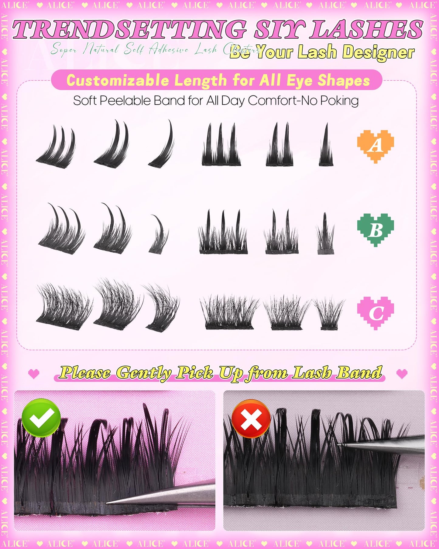 ALICE Flaunt Lash Clsuters Eyelash Clusters, Fluff Lash Extensions Anime Spiky Eyelash Extensions, Fairy Manga Volume Individual Lashes with Bottom Lashes 8-18mm SIY Separate it Yourself