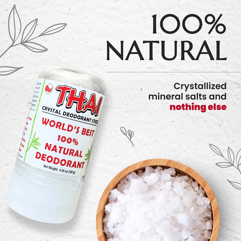 2-PACK Thai Deodorant Spray - Made in USA - Whole Body Natural Crystal Salt Deodorant Spray for Women Men & Teens, (8 Oz)