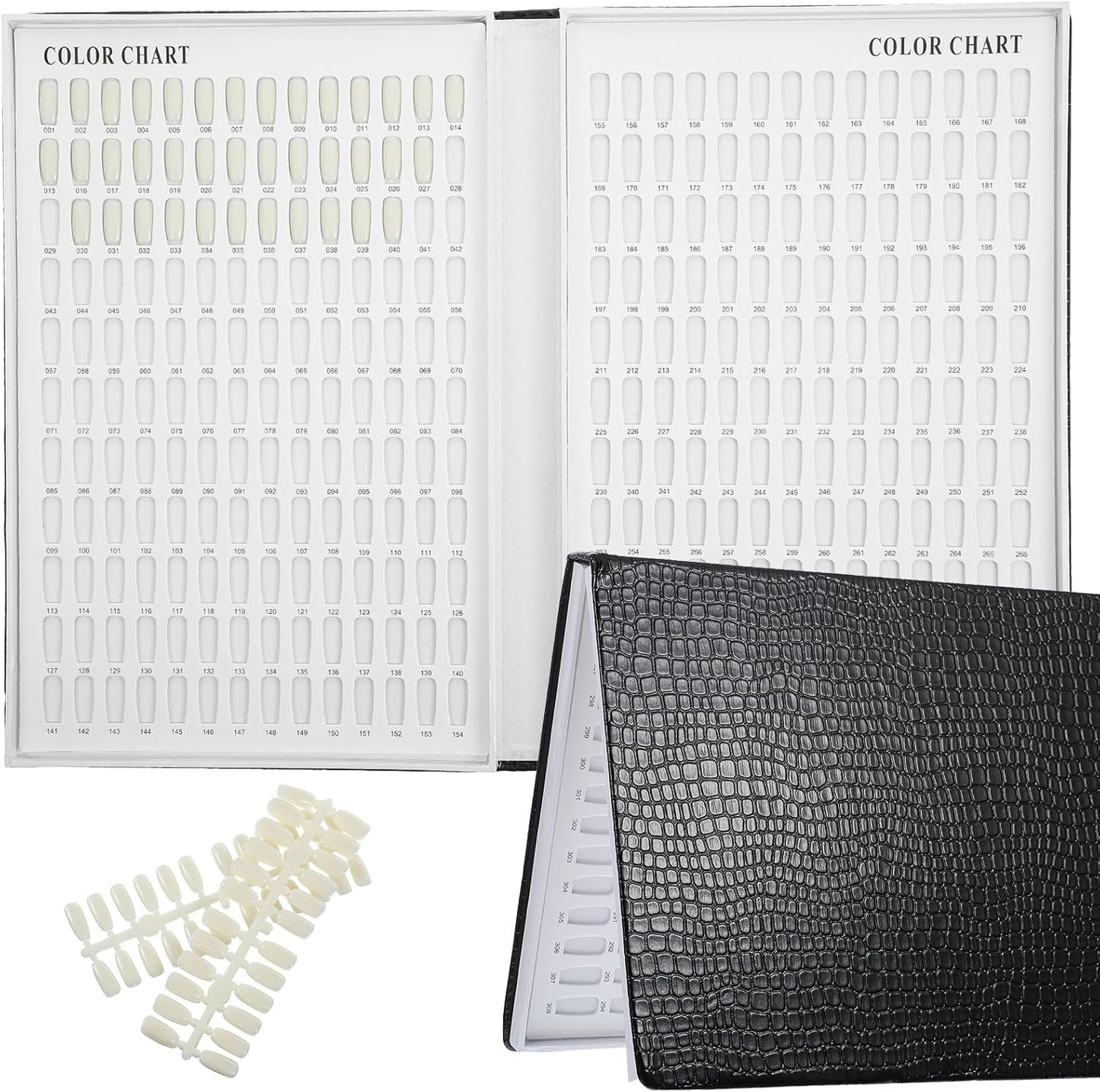 Nail Color Chart - Professional 308 Nail Polish Display Book | Swatch Practice Card for Nail Art