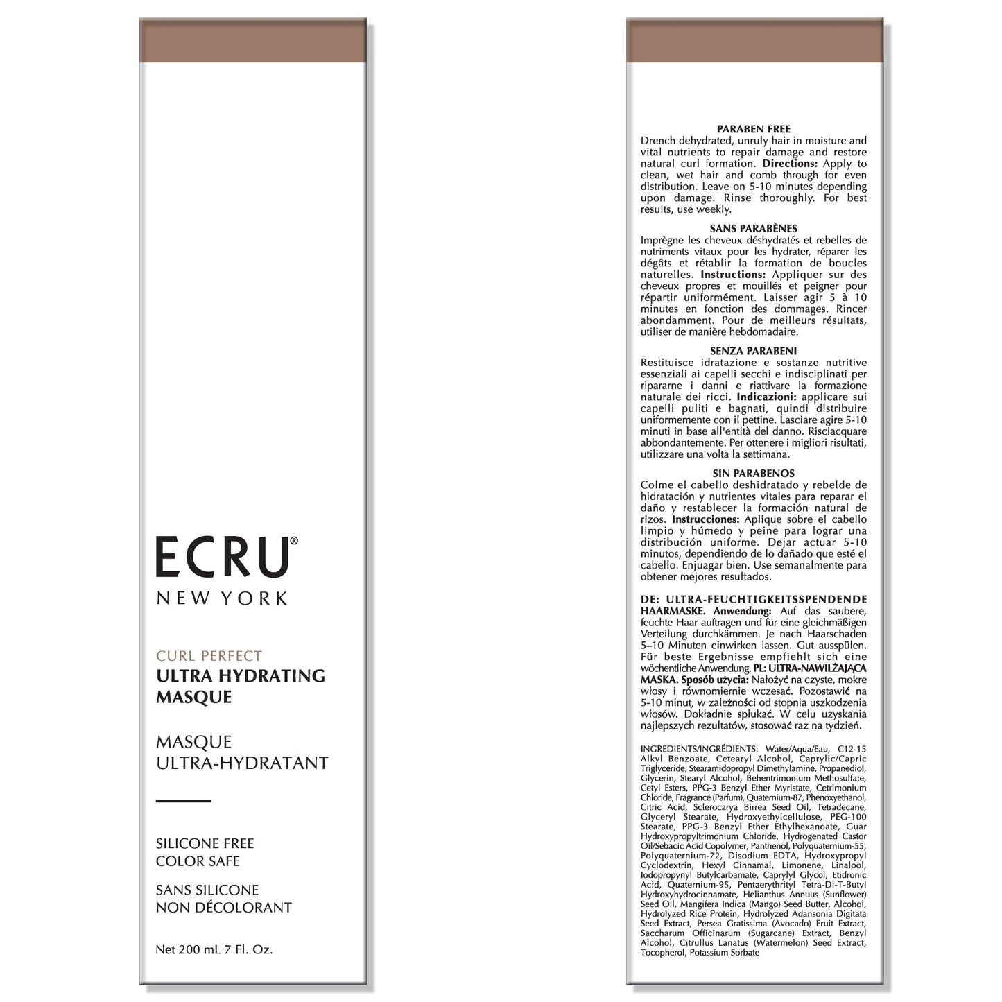 Ecru New York Curl Perfect Ultra Hydrating Masque, Deep Conditioning Hair Mask, Conditioner Hair Treatment, 7oz