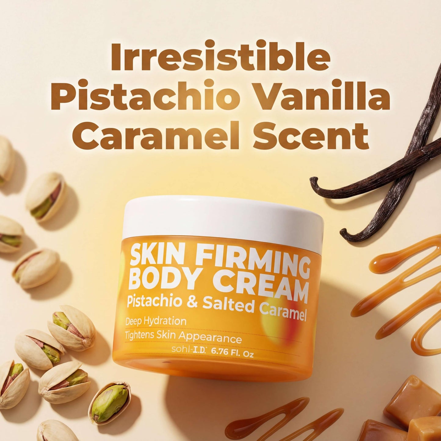 sohl-I.D. Skin Firming Body Cream, Hydrating Moisturizer with Brazil Nut Oil, Coconut Oil & Guaraná Extract, Improves the Look of Skin Firmness, Paraben & Sulfate-Free, Vegan-Friendly - 6.76 fl oz