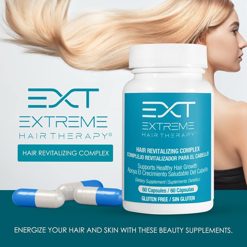 Hair Growth Supplements with Biotin - Revitalizing Complex for Hair, Skin & Nails | 60 Capsules