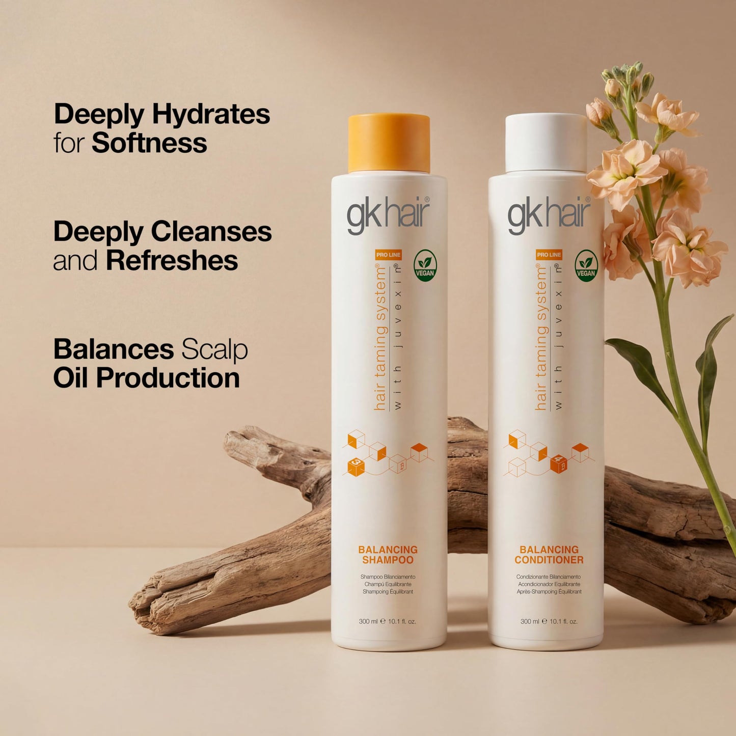 GK HAIR Balancing Shampoo and Conditioner Set for Oily Hair Upto 72-Hour Freshness Best Shampoo and Conditioner for Greasy Scalp Build Up Dirt, Skip the Daily Wash, Gentle Fragrance 10.1 Fl Oz