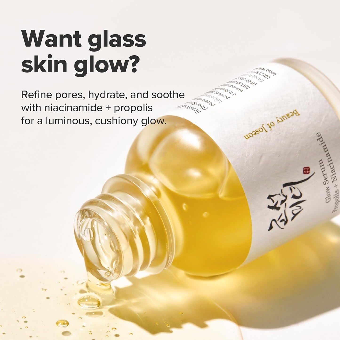 Glow Serum Propolis & Niacinamide 30ml | Hydrating Face Moisturizer 50ml | Korean Skincare Set