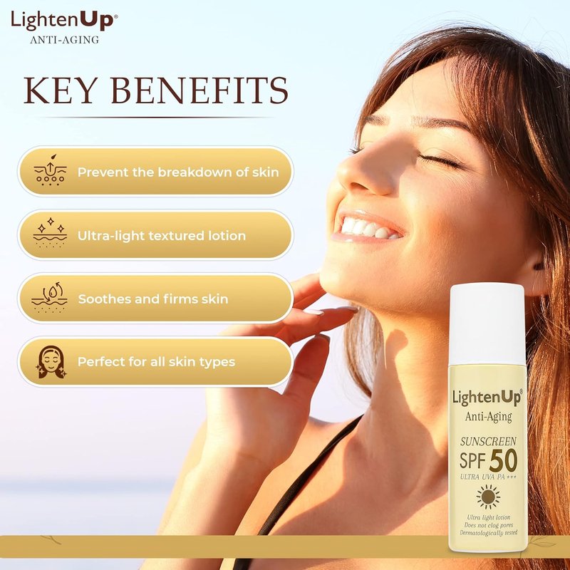 Anti-Aging Sunscreen SPF 50 - Lightweight, Broad Spectrum Protection
