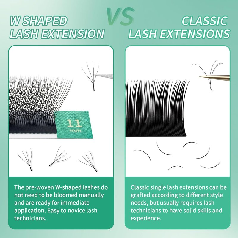 4D Eyelash Extensions - Russian Volume Premade Fans | Natural Soft Matte, 8-15mm Lengths
