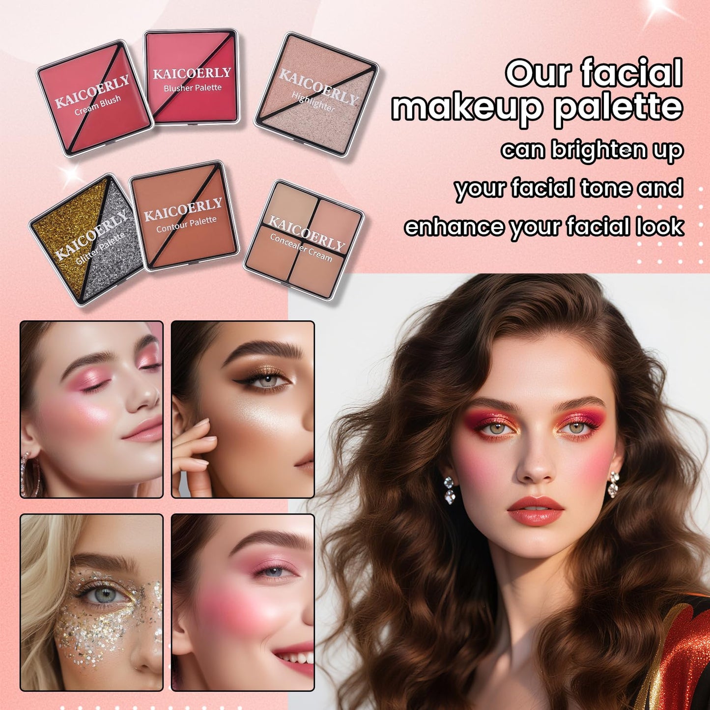 Makeup Kit for Women Girls, Fashionable Make Up Present Set for Beginners Professionals Traveler with Case, Makeup Essential with Eyeshadow Palette, Lip Gloss, Mascara,Foundation Face Primer(Rainbow)
