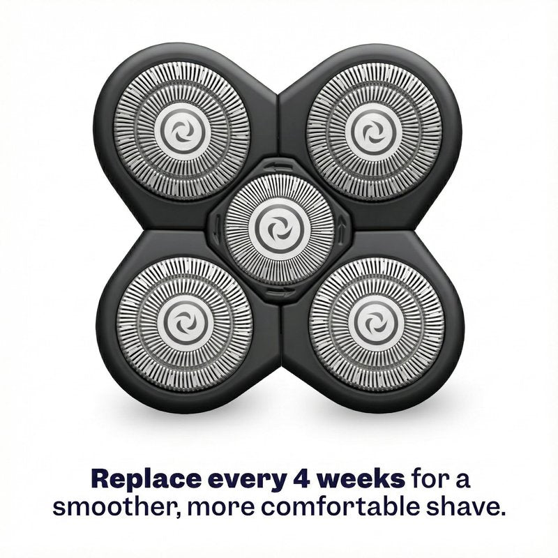 Freebird FlexSeries Electric Head & Body Hair Shaver - Mens Cordless Rechargeable Wet/Dry Skull Bald Head Back & Groin Waterproof Razor with Rotary Blades, Clippers, Nose Trimmer, Brush, Massager