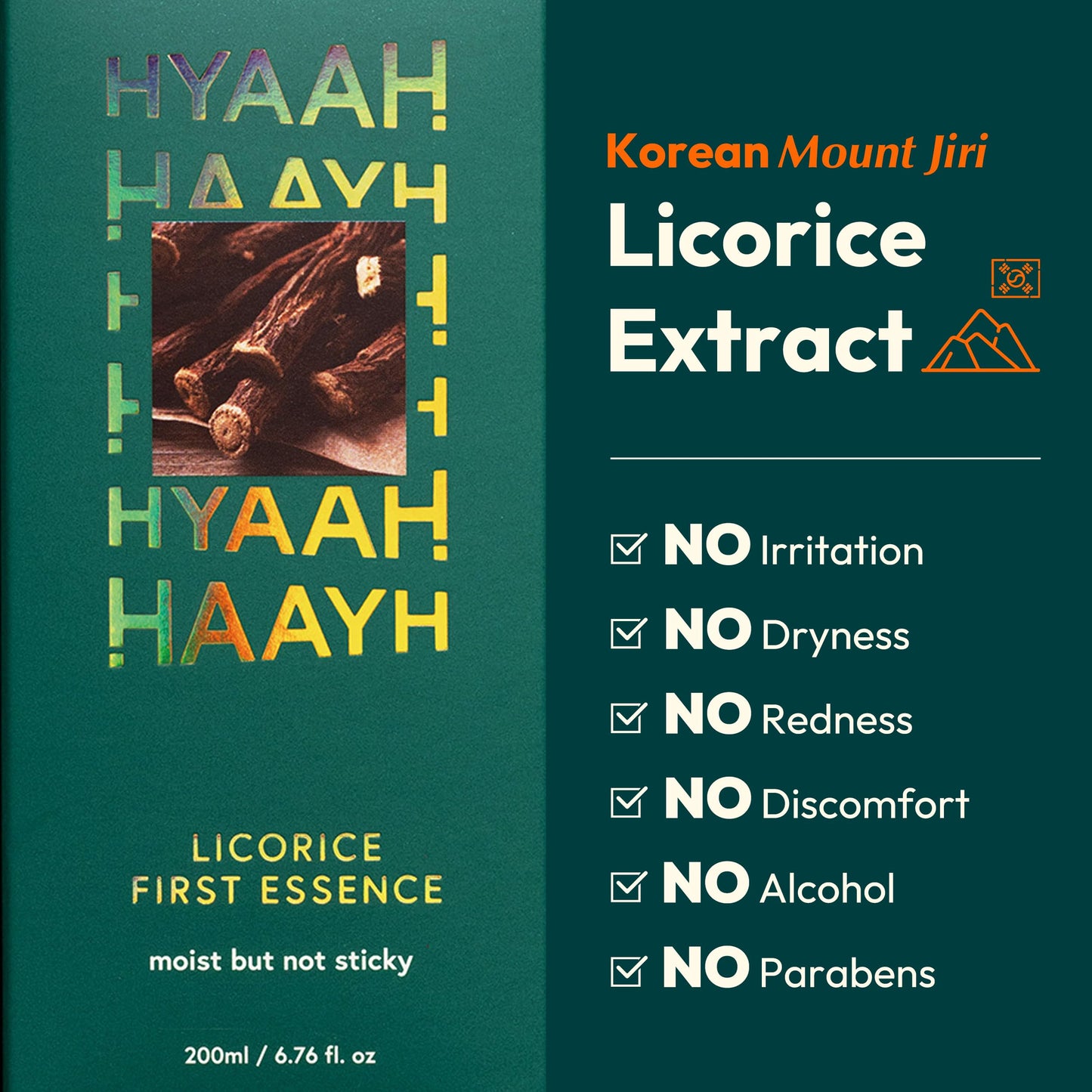 HYAAH Licorice First Essence - Korean Hydrating Toner - Licorice Extract, Hyaluronic Acid and Allantoin - Soothing for Sensitive Skin - Alcohol Free for Sensitive Skin, 6.76 fl.oz