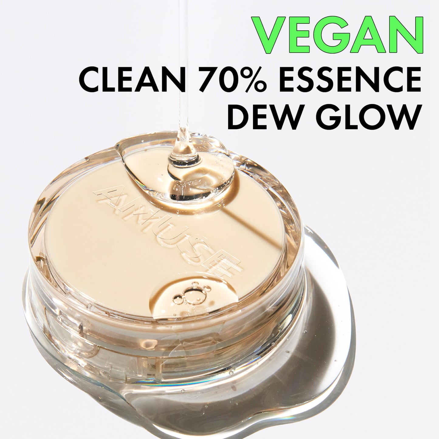 AMUSE SEOUL Dew Jelly Vegan Cushion Foundation Refill (01 SOONSOO REFILL) - Full Coverage, Dewy Glow Finish, Lightweight, Long Lasting, Firming Texture, All Skin Types, Vegan, Korean Makeup