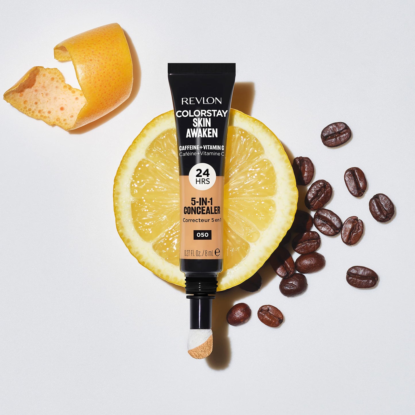 Revlon ColorStay Skin Awaken 5-in-1 Concealer, Lightweight, Creamy Longlasting Face Makeup with Caffeine & Vitamin C, For Imperfections, Dark Circles & Redness, 025 Light Beige, 0.27 Fl Oz