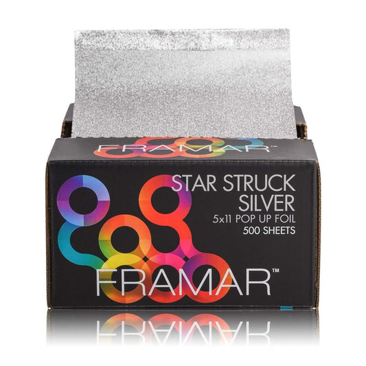 Framar Silver Hair Foils - Pop-Up Aluminum Highlighting Foil Sheets | 500 Non-Slip Salon Foils