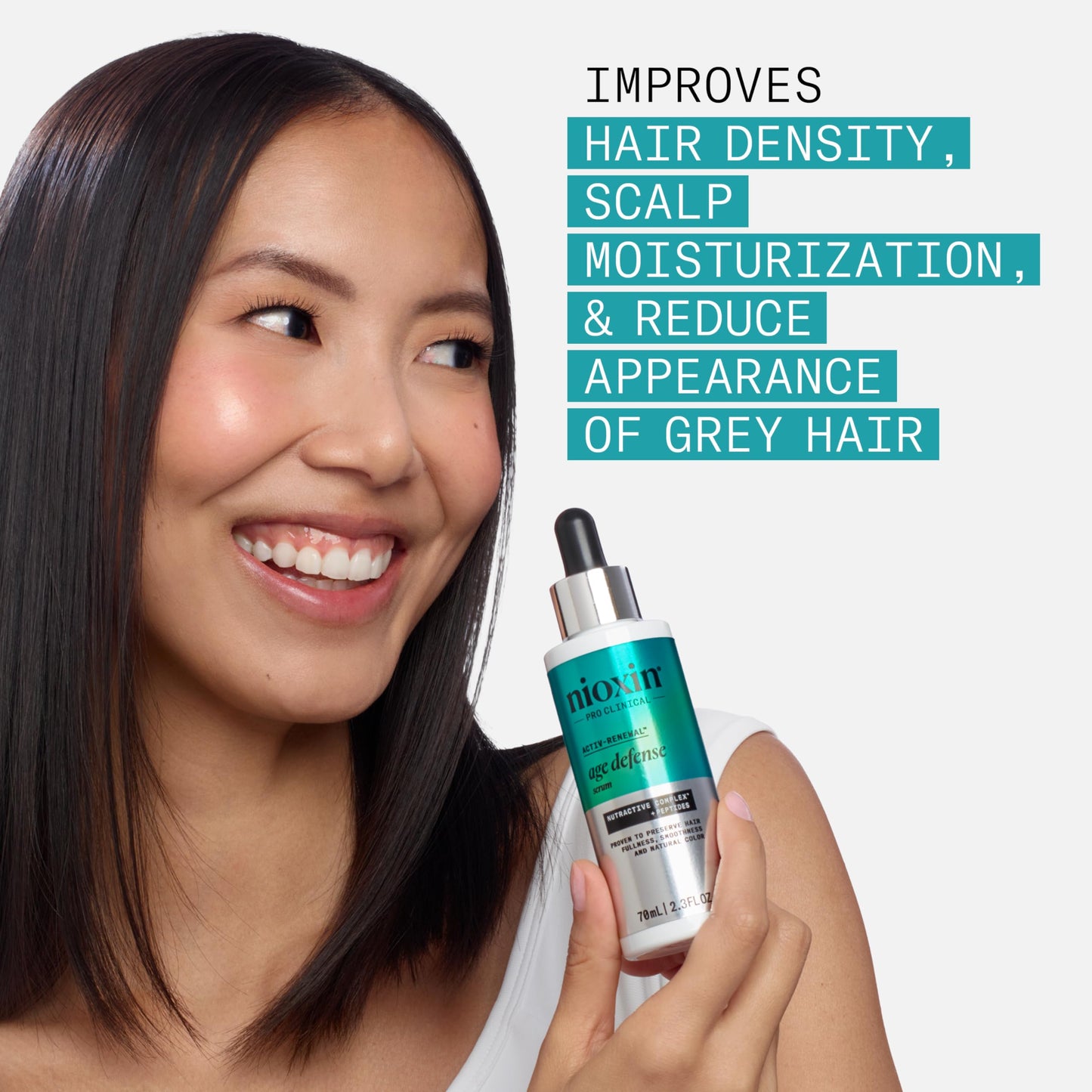 Nioxin Age Defense Anti-Aging Hair Serum | Leave-in Scalp Treatment with Peptides | 2.3 Fl Oz | 70mL