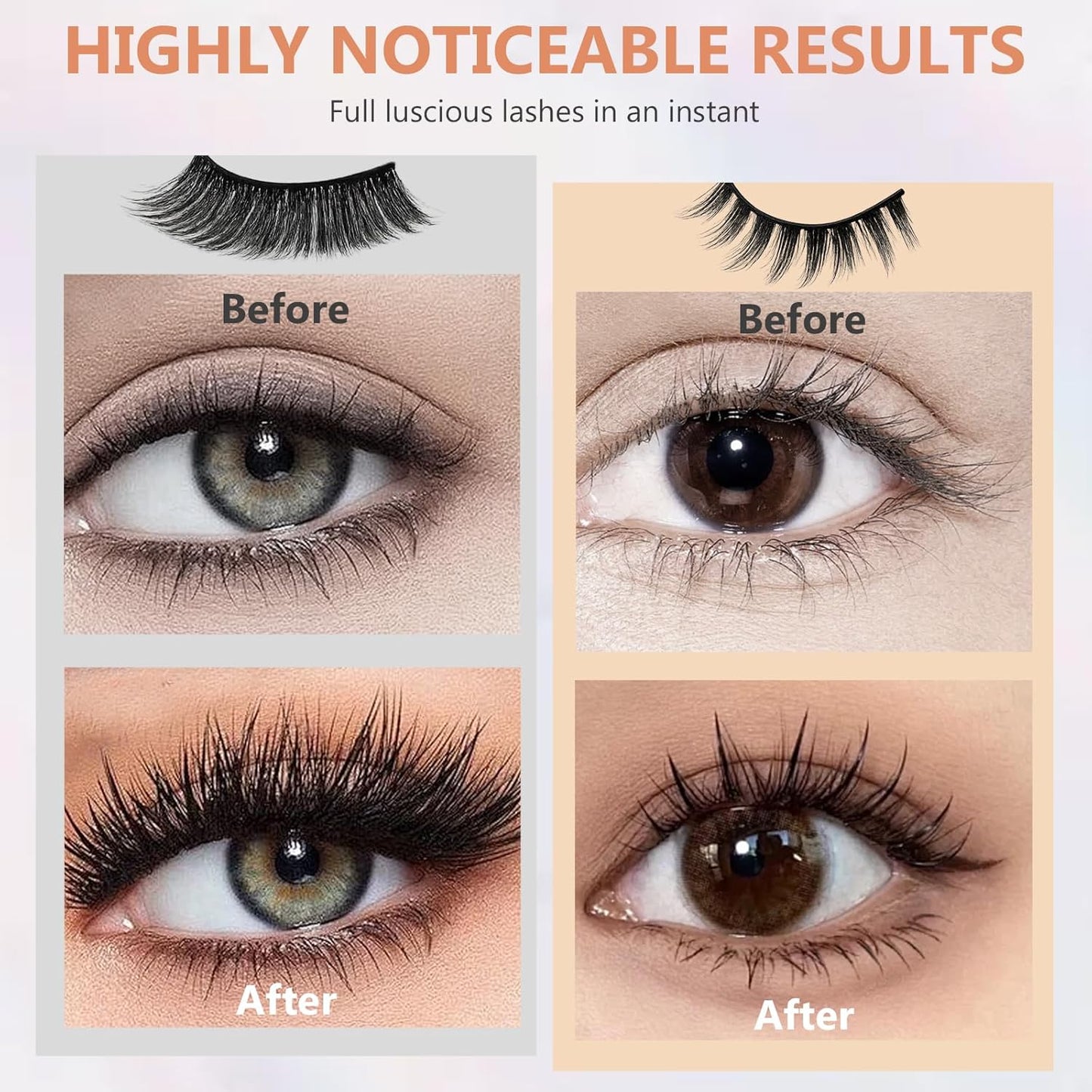 Magnetic Eyelashes - Reusable 3D Eyelash Kit | Lightweight, Waterproof, No Glue Needed, Natural Look