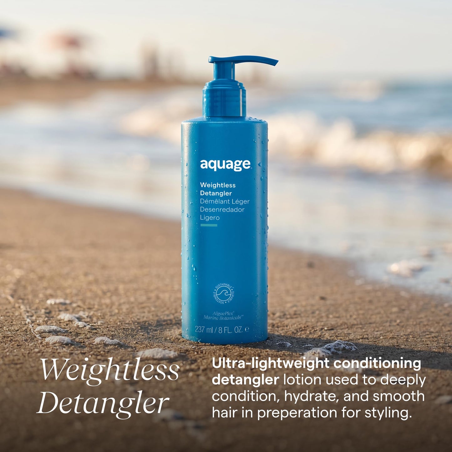 Aquage Weightless Detangler - Detangling Conditioner for Women - Provides Lightweight Hair Hydration & Removes Tangles - Enhances Volume and Shine for Fine, Thin Hair (8 oz)