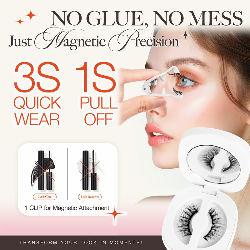 LASHVIEW Upgrade Magnetic Eyelashes with Applicator Reusable Soft Magnetic Eyelashes Natural Look No Glue Needed Lashes Kit Easy to Wear and Remove(A02)