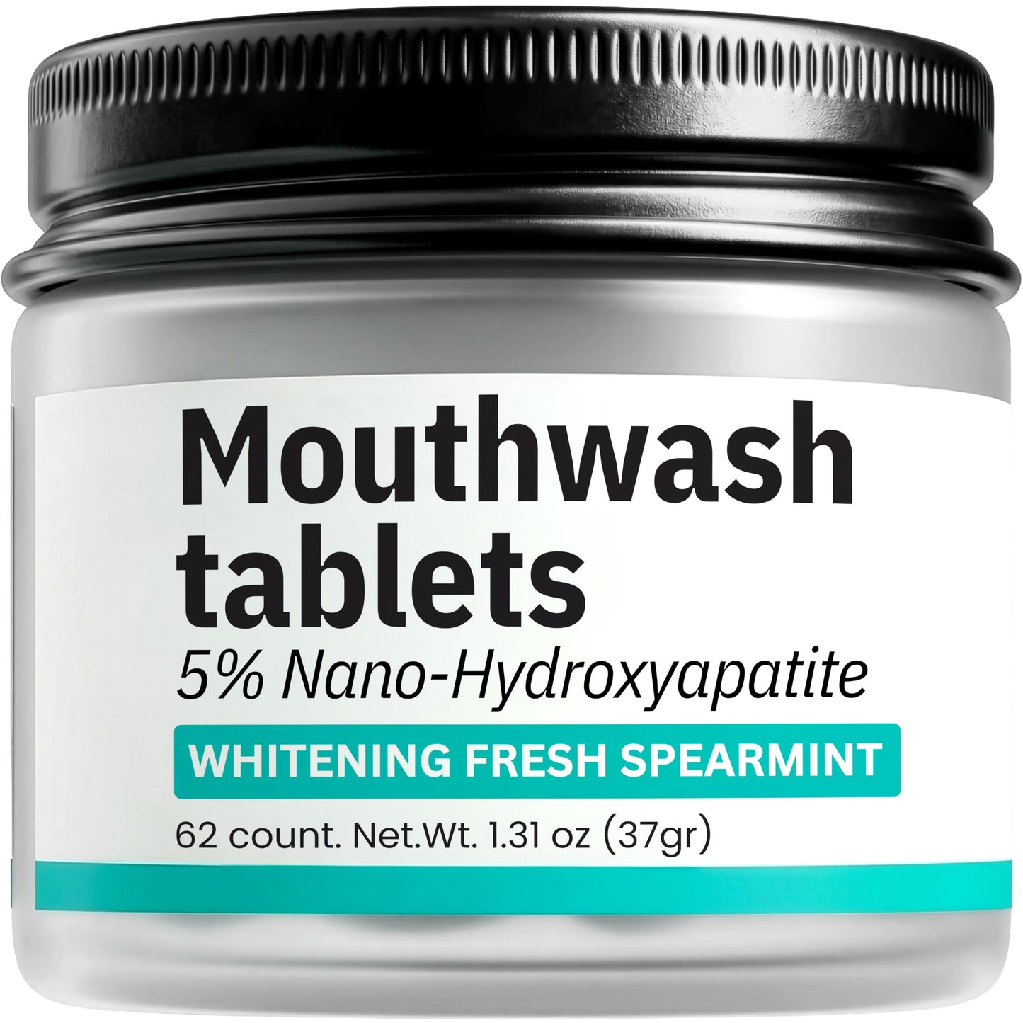 Mouthwash Tablets with Nano-Hydroxyapatite, Alcohol & Fluoride Free Natural Oral Care, Whitening Mouth Wash Tabs for Dry Mouth & Bad Breath. Travel-Friendly, Eco & SLS-Free
