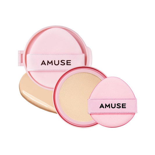 AMUSE SEOUL Dew Power Vegan Cushion Foundation Refill (1.5 NATURAL REFILL) - Semi Glow, Full Coverage, Dewy Finish, Long Lasting, Lightweight, Smooth Radiant Skin, Vegan, Korean Beauty Makeup