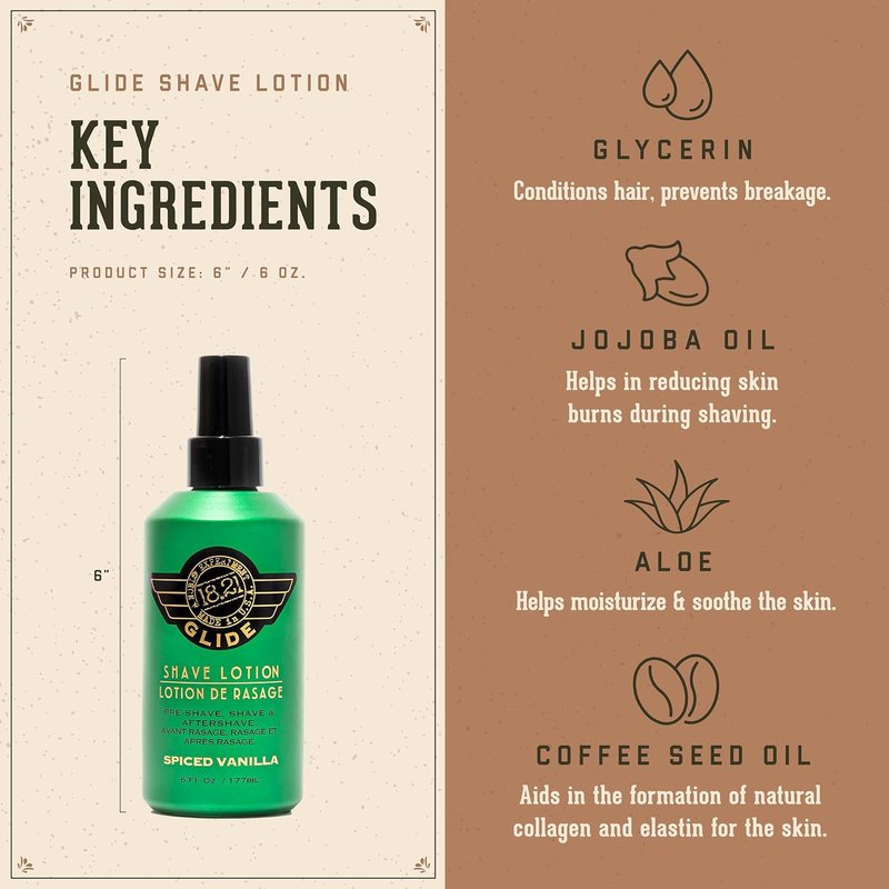 18.21 Man Made Shaving Gel for Men - Spiced Vanilla, 6 Fl Oz | Non-Lathering, Moisturizing Formula for Smooth Shave