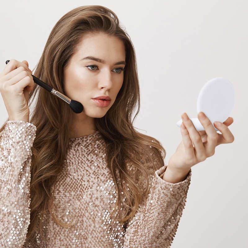Molain 72 Pcs Mini Compact Mirrors Bulk, Portable Round Folding Makeup Mirror Set for Purse Travel Women Daily Use White