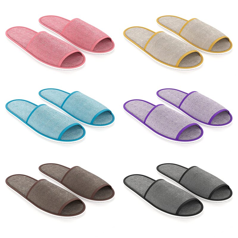 Maeline Bulk 18 Pairs Disposable House Slippers for Family, Guests - Slip-on Open Toe Indoor Home Spa Hotels Office Slipper for Women, Men