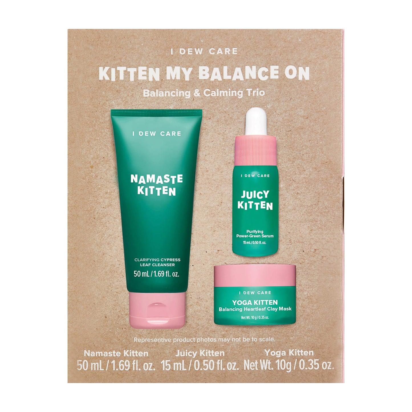 I Dew Care Kitten Glass Skincare Set - Perfect Gift for Girls and Women | Stocking Stuffers, Holiday, Christmas
