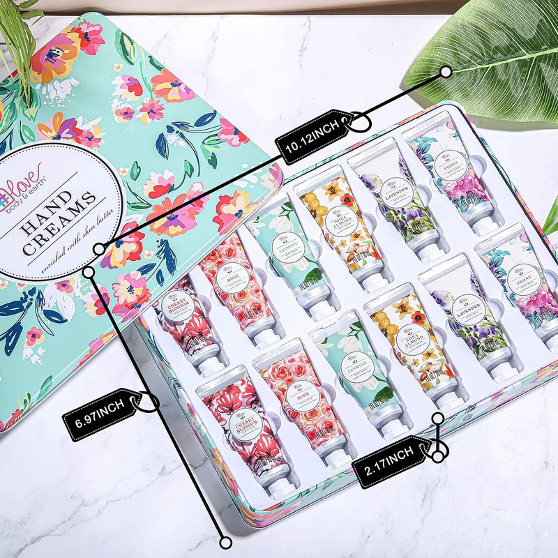 BODY & EARTH 12 Pack Hand Cream Gifts Set,Mothers Day Gifts Bulk for Mom,Moisturizing Hand Lotion Enriched with Shea Butter to Nourish Dry Hands Cream for Women,Teacher Appreciation Gifts Nurses Week