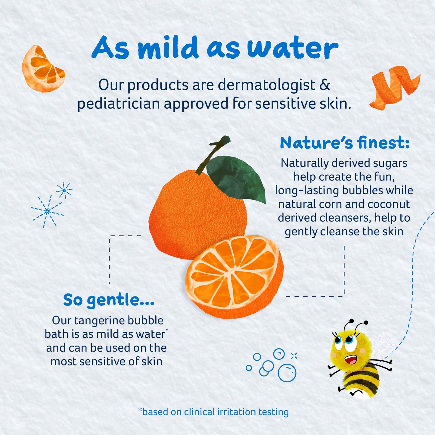 Childs Farm, Kids Bubble Bath for Dry, Sensitive Skin, Organic Tangerine, Gently Cleanses & Soothes, Vegan, Cruelty-Free, 8.4 fl oz