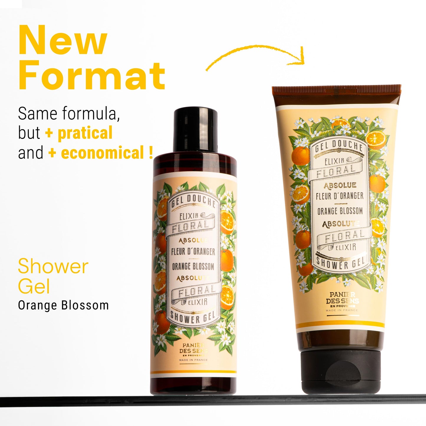 Orange Blossom Body Wash for Women – French Shower Gel with Long-Lasting Fragrance – Non Toxic Body Wash with 96% Natural Origin Ingredients – Gentle Cleanser, SLS Free, Vegan – 2 x 6.8 fl oz