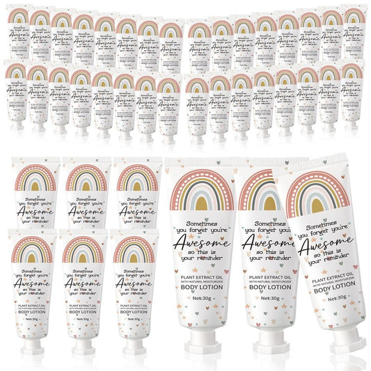 Yaryang 24 Pcs Valentine's Day Employee Appreciation Gifts Bulk Travel Rainbow Body Lotion Inspirational Thank You Team Office Gift Mini Body Cream for Valentine's Day Women Coworker Staff
