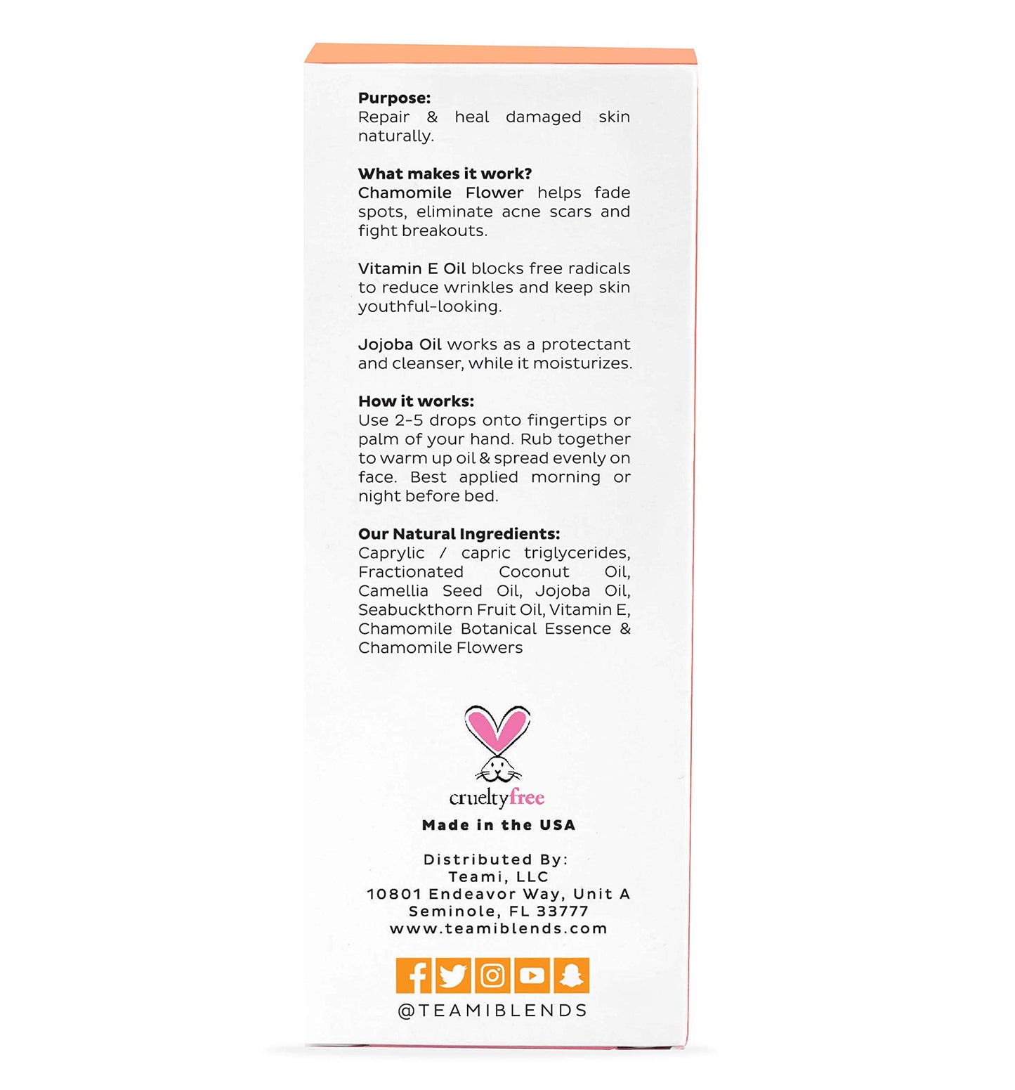 Teami Repair Jojoba Face Oil for Women with Coconut Oil, Camellia Seed & Vitamin E for Skin - Facial Oil Cleanser for Sensitive, Normal, Oily & Dry Skin (2oz)