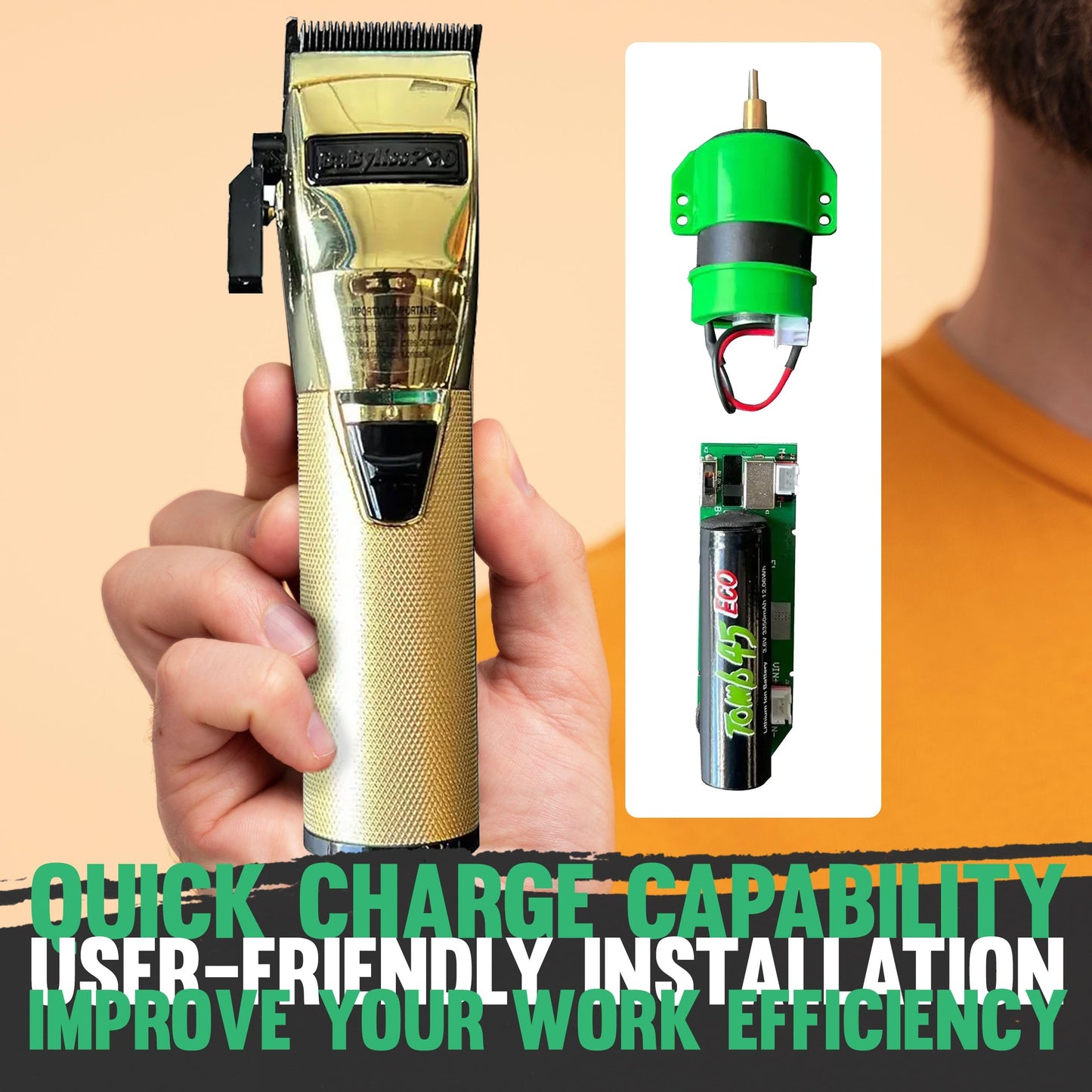 Tomb45® Performance Motor and Battery Upgrade Kit for Babyliss® FxClipper