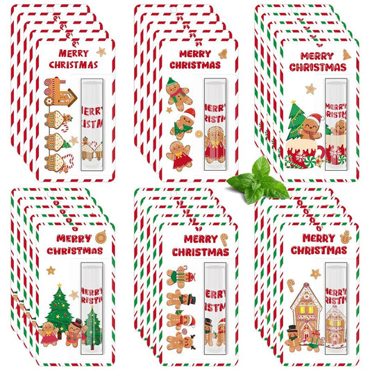 Nlicrst 30 Pack Gingerbread Bulk Lip Balms Christmas Moisturizing Natural Lip Balms for Christmas Stocking Stuffers Goodie Bag Fillers Classroom Prizes Thank You Appreciation Gifts Party Favors