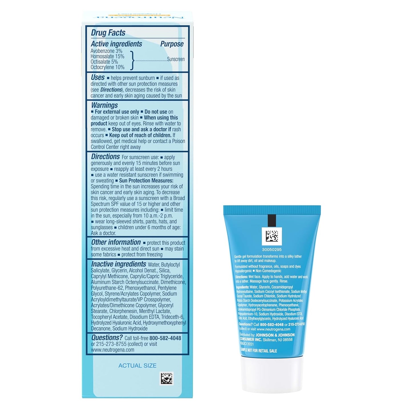 Neutrogena Hydro Boost Hydrating Face Moisturizer - SPF 50, Fragrance-Free, 1.7 fl. oz | Includes Trial Size Cleanser 0.5 fl. oz