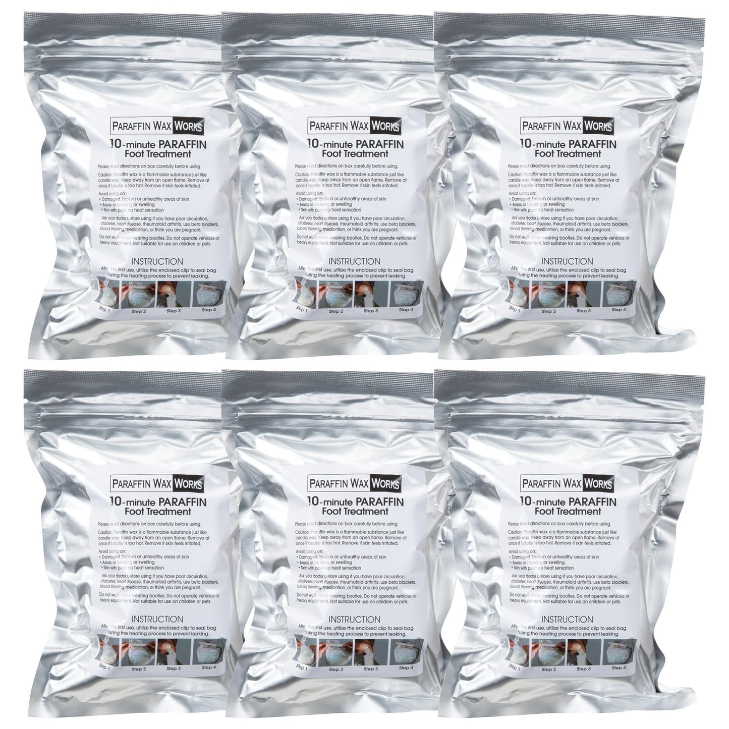 Paraffin Wax Works 10-Minute Paraffin Foot Treatment, Relaxing Lavender, Spa and Home Treatment Booties, Pack of 6-Pairs