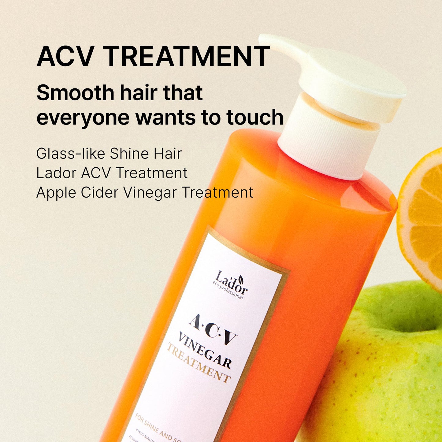 LADOR Apple Cider Vinegar Clarifying Treatment w/Tea Tree Sub-Acidic pH-balanced - Glossy Shine Refreshing for Greasy Dandruff Oily Scalp Hair Free of Silicone Paraben Sulfate 14.5 Fl Oz Korea