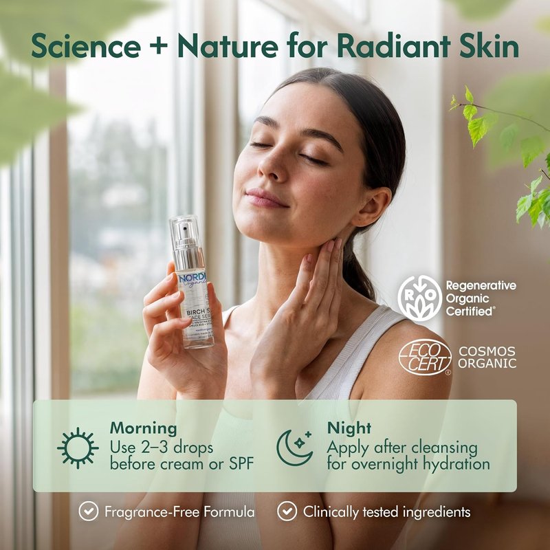 Birch Sap Face Mist - Organic Hydrating Mist with Hyaluronic Acid & Chaga Mushroom | Fragrance-Free, 3.38 oz (100 ml)