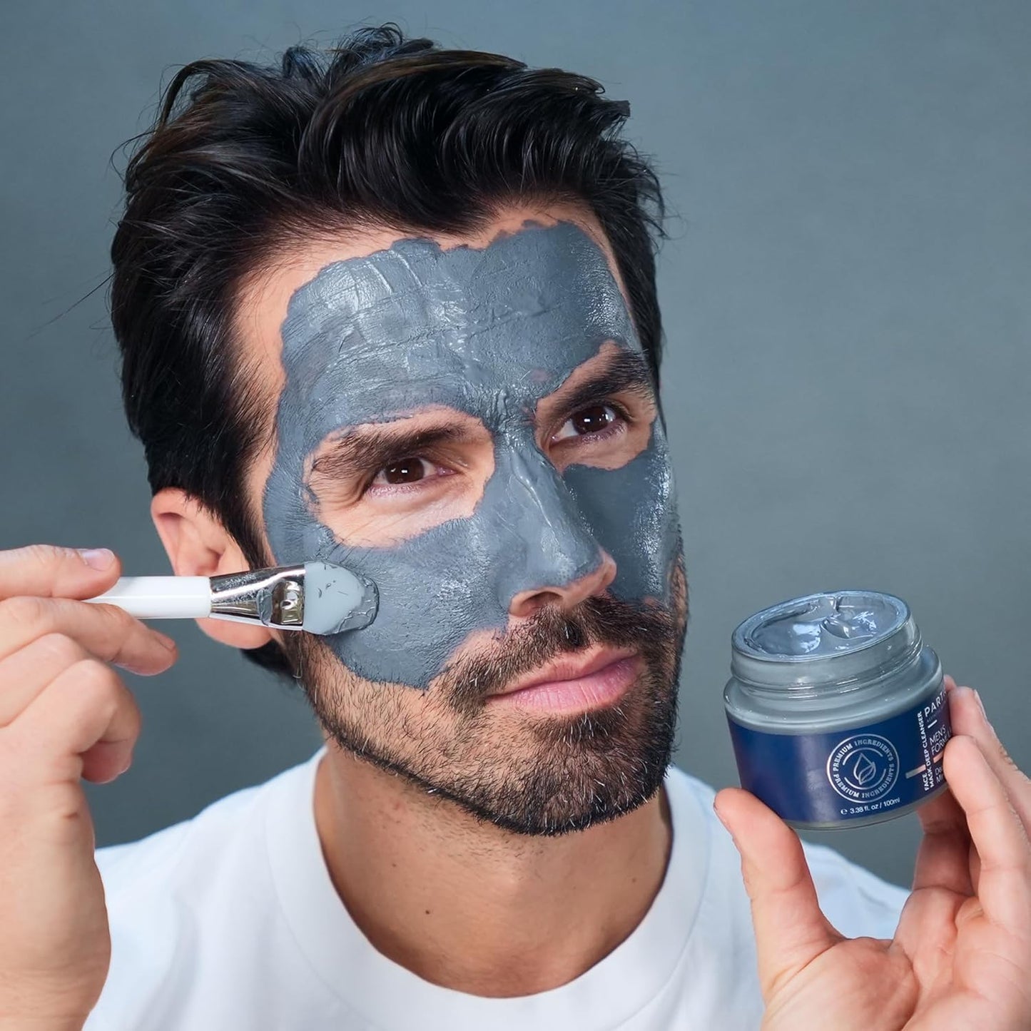 Particle Mineral Face Mask for Men - Hydrating Clay with Charcoal & Aloe Vera | 3.38 FL OZ