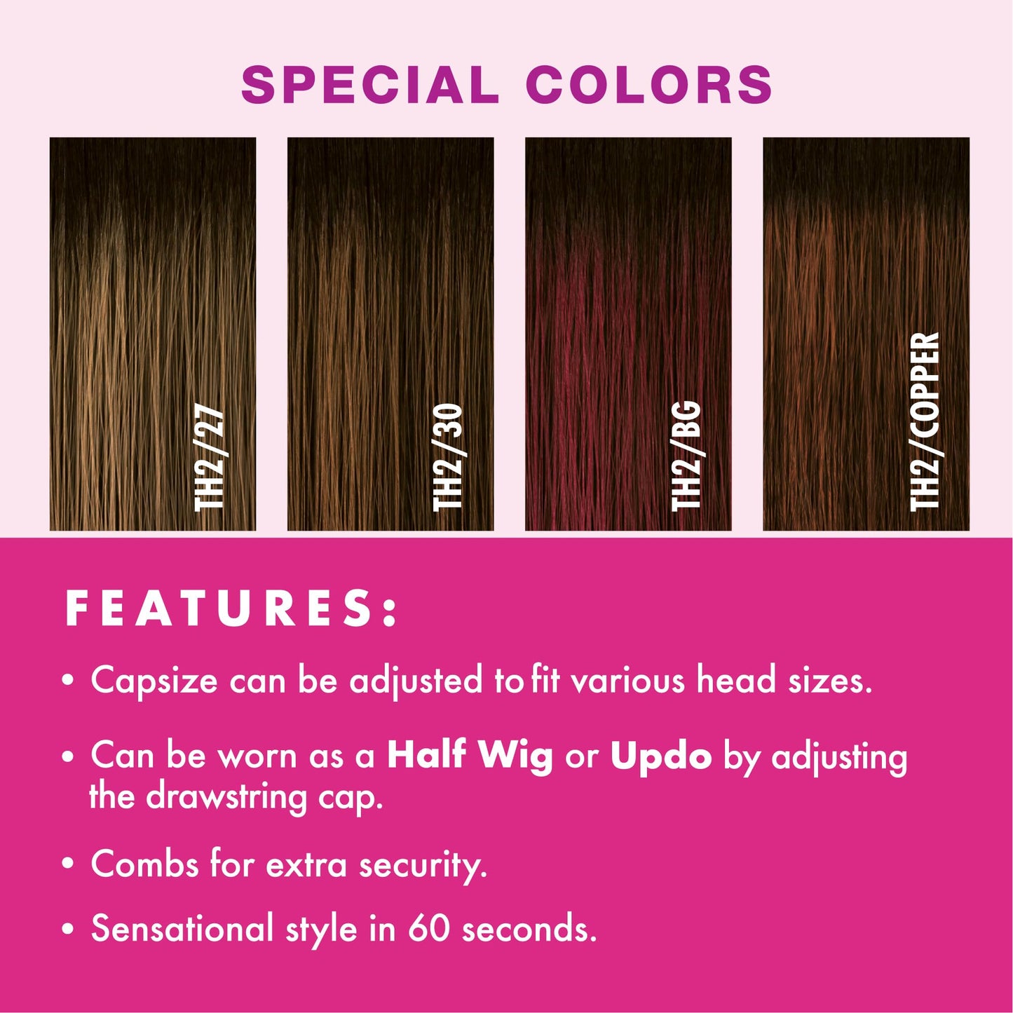 Sensationnel Instant Weave Half Wig-23, 1 JETBLACK